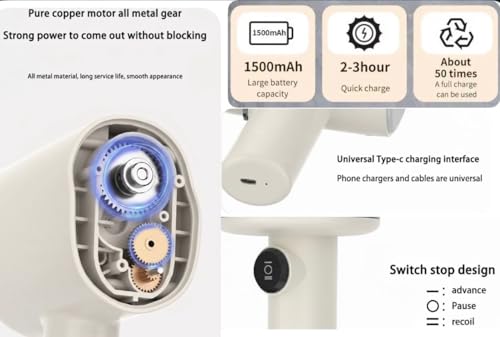 Image of EKIY Electric 24 Mould Stainless Steel Idiyappam,Noolappam,Cakes,Muruke,Pakkavada,Noodles,Pasta Maker Machine |50 Times for Full Charge| 1500Mah Type-C Cordless | Automatic Portable (24 Mould Blue)