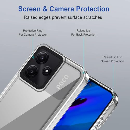 Image of Zapcase Back Case Cover for Poco M6 Pro 5G | Compatible for Poco M6 Pro 5G Back Cover | Case Cover with Camera Protection | (TPU + PC | Transparent)