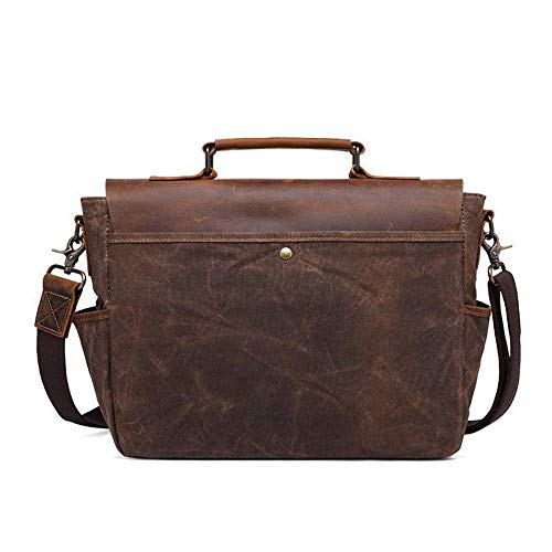 QZH Kamera Rucksack Tasche Retro Oil Wax Portable Canvas Bag Herren SLR Kameratasche Umhängetasche Herren Umhängetasche… – Bild 3