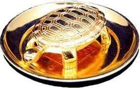 Indo Shubh Wish Turtle with Plate Feng Shui Tortoise Brass | Panchdhatu Turtle Water Plate for Vastu Living Positivity, Wealth, Money, Good Luck & Longevity long life Golden long life Metal (Designed by Astrologer)