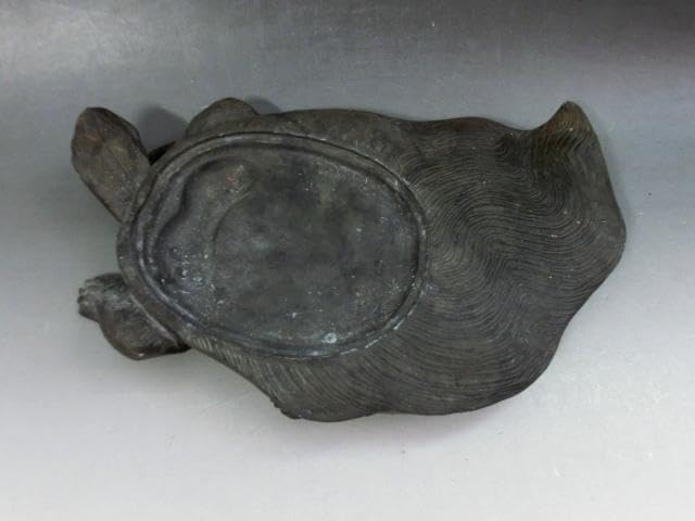 硯時代物亀型硯 古いすずり石 かめ 天然石 600g 書道道具 時代物 骨董 硯