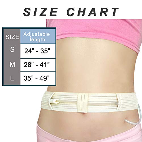 Pd Cotton Belt Peritoneal Dialysis Catheter Supplies Stretchy Breathable Abdominal Holder Accessories Adjustable For Secure Dialysis Line Peg G Feeding Tube Women Men Small(24"-35") #TOP2
