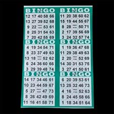 6 on Die Cut Bingo Cards - Green - 250 sheets