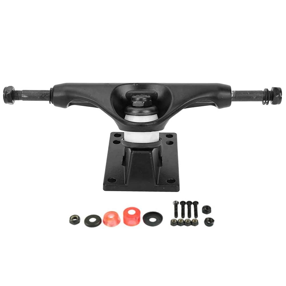 Alomejor 1 Paire de Skateboard Trucks 4-8 Pouces Rayures Skateboard Cendres polies Tonnerre Trucks pour Skateboard Noir