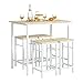 SoBuy Juego de Mesa Alta para Comedor, Conjunto Bar con 4 Taburetes, Mesa de Cocina Moderna Ideal para Espacios Reducidos, OGT11-WN