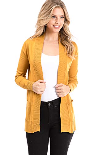 Image of Urban Look Womens Basic Long Sleeve Open Front Comfy Sweater Cardigan