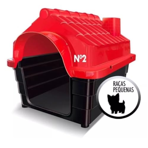 Genérico, Casa Casinha Cachorro Gato Pet N2 Plástico Premio Vermelho