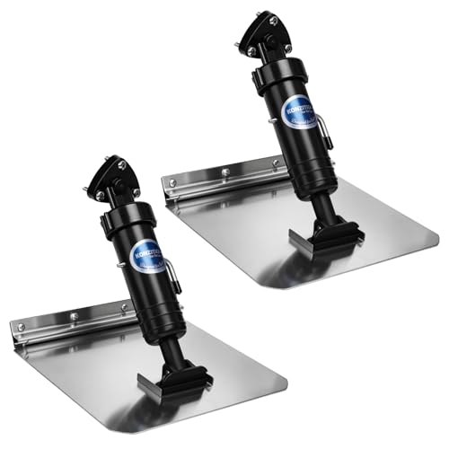konzition SLT10 Trim Tabs for Boats Smoother Ride 10x10 Self-Leveling Trim Tab System for Boats 17-20 Heavy-Duty Boat Trim Tabs to Eliminate Porpoising Improve Fuel Efficiency Easy to Install
