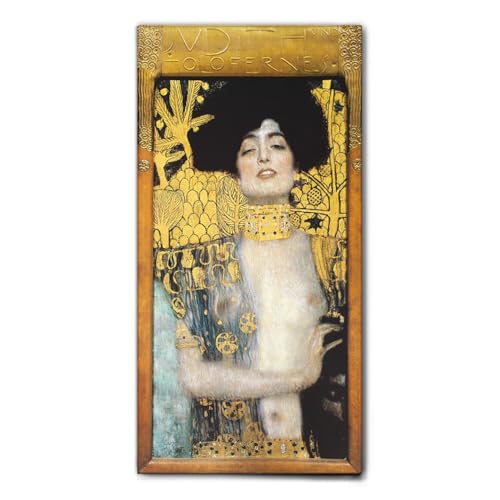 Giallobus - Quadro - Gustav Klimt - Oloferne e Giuditta - Tela Canvas Telaio Standard - 50x100 - Pronto da appendere - Quadri moderni per la casa