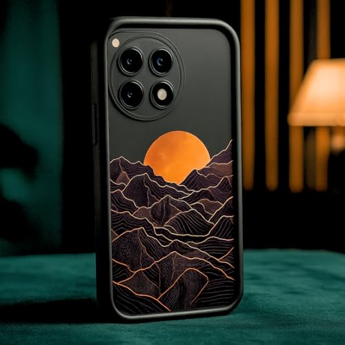 Image of MILLION CASES Back Cover Case for OnePlus 13R Shockproof Protective Moonrise Case for Men & Boys(Midnight Black)