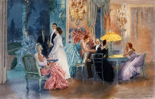 Lienzo de La sera al castello de Henri Lucien Doucet para decorar salones y oficinas de 60x90cm