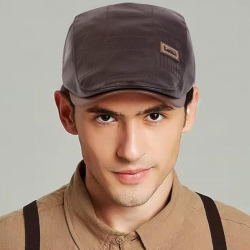 Boina Italiana Masculina em Couro Sintético Clássico Confortável e Elegante para Todas as Ocasiões C