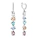 Swarovski Pendientes de aro Sunny, colores claros, baño de rodio