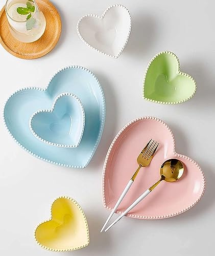 Ceramiczne naczynia stołowe Talerz do zupy, talerz obiadowy, kubek do zupy, zestaw kokietek w kształcie serca, 180 ml, kokilki do creme brulee, suflet do pieczenia w piekarniku, kokilki do sufletów, k