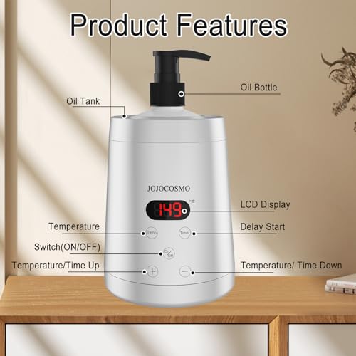 image for JOJOCOSMO Professional Massage Oil Warmer with 2 Oil Lotion, 250ml Dig
