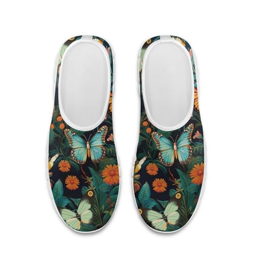 Image of Hummingbird Floral Print Lightweight Walking Shoes for Women Mesh Casual Sneakers Size 5-10.5