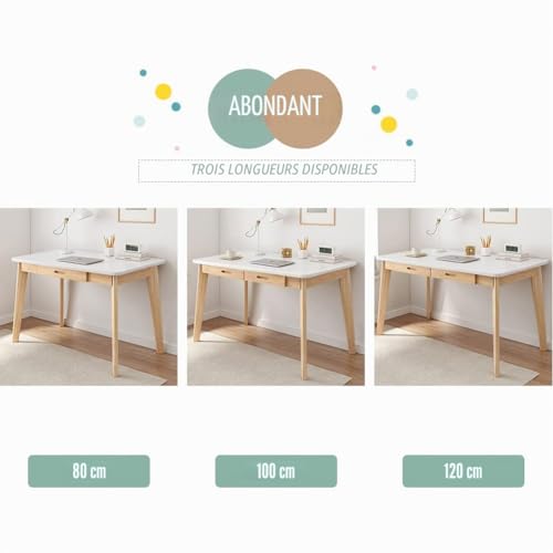 Bureau informatique 120 cm avec tiroirs pour un espace de travail ordonné