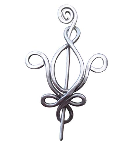 Fleur De Lis Aluminum Shawl Pin, Sweater Brooch, Scarf Pin, Handmade in Oregon, Knitters Gift Women