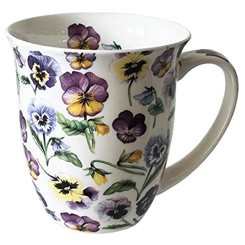 Ambient Fine China Blumenbecher mit Schmetterling 0,4 Liter Stiefmütterchen überall