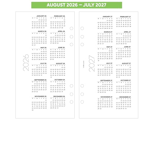Academic 2026-2027 Personal size week on two pages diary refill organiser insert | August 2026 – July 2027 | Compatible with Filofax personal size organisers | 95 x 171mm - Image 7