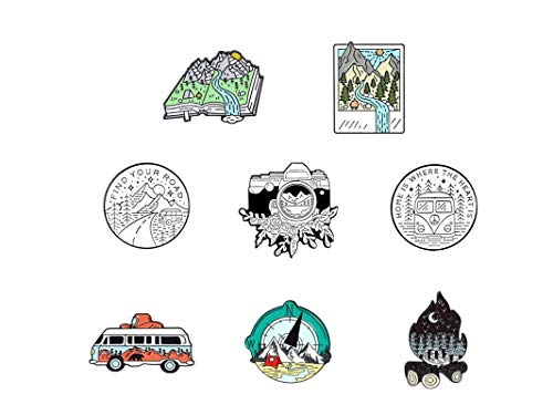 Outdoors Enamel Pins For Backpacks - Enamel Pins for Backpacks Cute Pins for Jackets Enamel Pin Set for Bookbags Lapel Pin (Set 2)