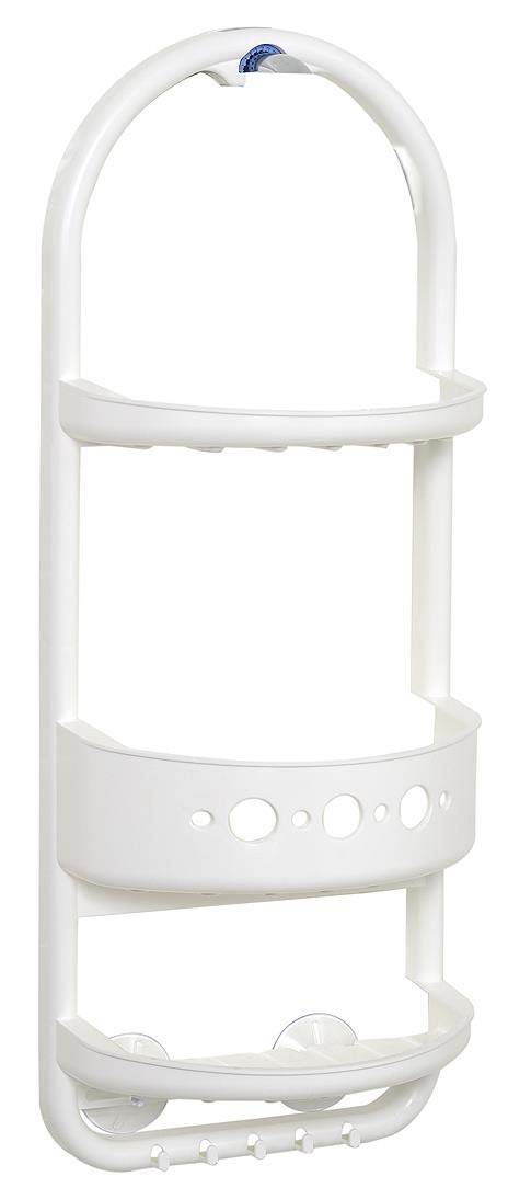 Zenith Products Frosted Plastic Over The Shower Caddy