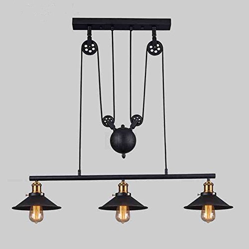 Lustre suspension industrielle bronze Henley 3 lampes E27 retro chandelier pour restaurant