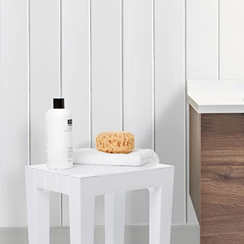 Tatay Lombok Sgabello Rettangolare, Polipropilene, Senza BPA, Finitura Effetto Legno, la Protezione anti-UVA, Anche 130kg, Adatto a 38x29x41cm Interni ed Esterni, Bianco - Image 5