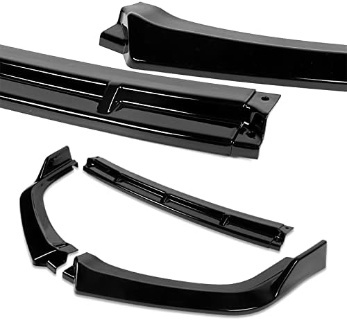 9pcs Combo Painted Black Front Bumper Body Kit Lip + Side Skirt Extensions Diffuser Compatible with 2017-2021 Honda Civic Si Coupe Sedan 2018 2019 2020