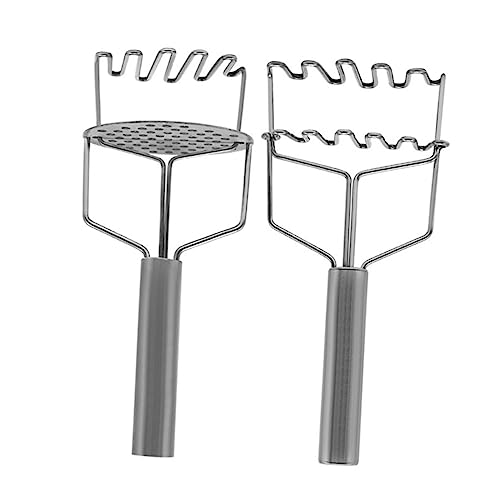OUNONA 2pcs Dual Layer Potato Masher Tool Food Masher with Ergonomic Handle for Easy Mashing Kitchen Essential for Smooth Mashed Potatoes and More