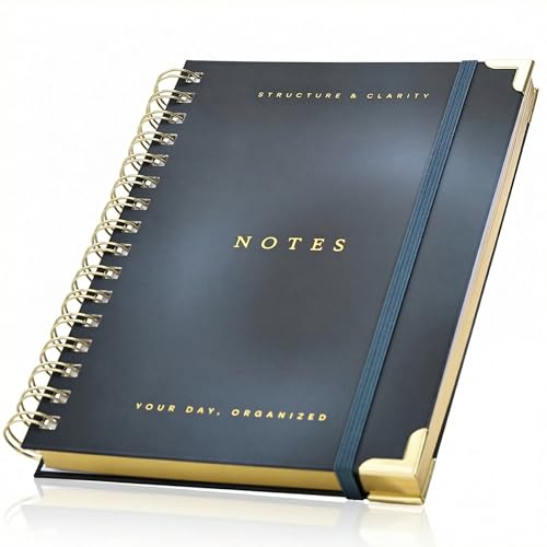 Aesthetic Daily Planner And Notebook With Hourly Schedule - Spiral Notepad