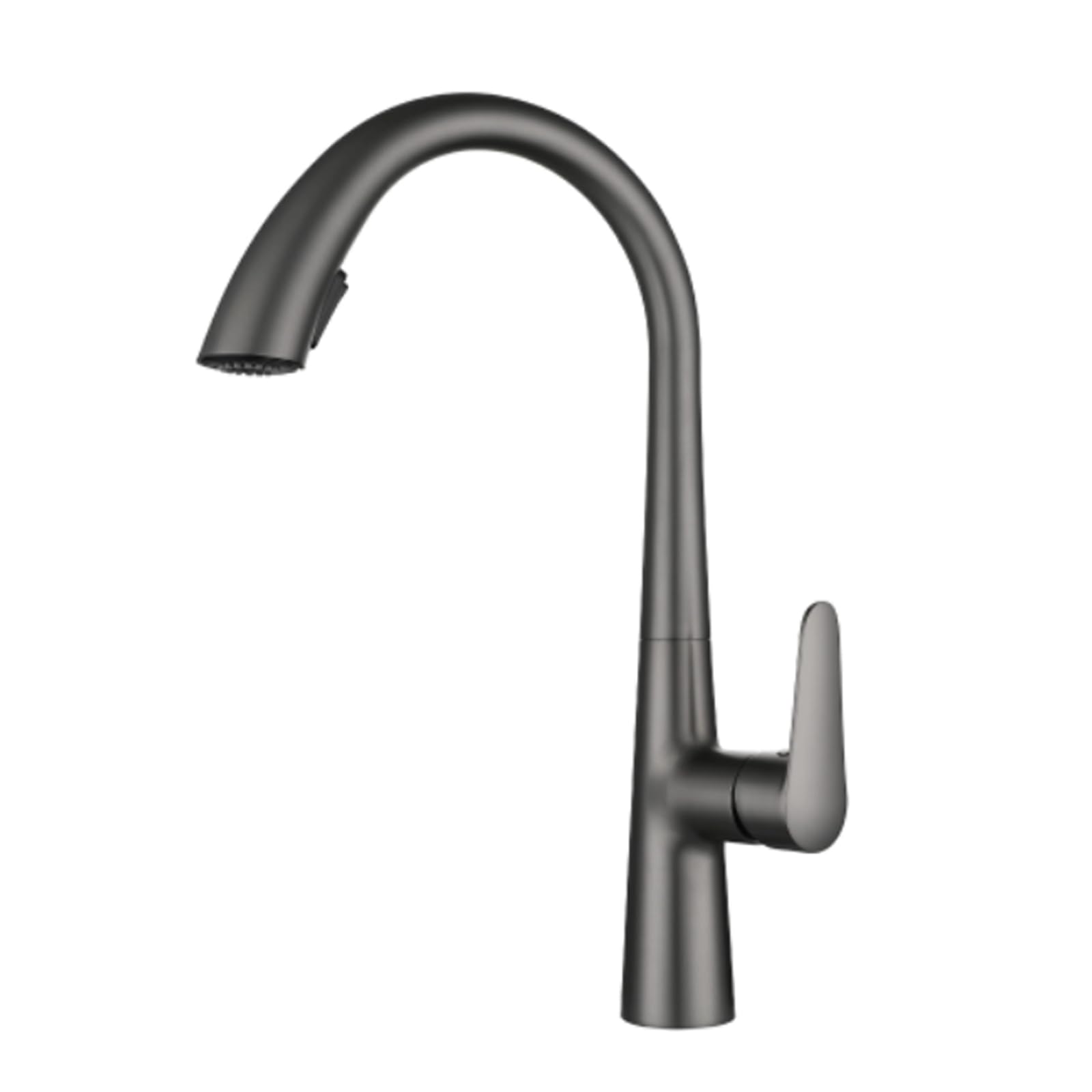 ZYCHSJXA Kitchen Tap 2 Modes Pull Out Spray 360° Swivel Spout Mixer Taps 1 Hole Brass,Grey