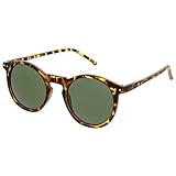 zeroUV - Retro Horn Rimmed Keyhole Nose Bridge P3 Round Sunglasses 49mm
