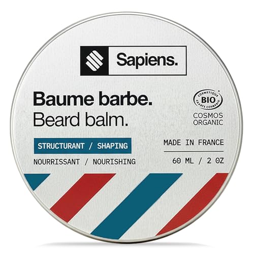 Sapiens Bart Balsam Männer 60 ml - Natürliches & Bio Bartwachs mit Sheabutter und Rizinusöl Bio - Bartpflege für Herren - Spendet Feuchtigkeit und Struktur