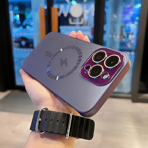 Étui iPhone 14 Plus de luxe sans fil et antichoc avec dos rigide violet