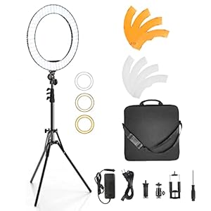 Ring Light with Stand and Phone Holder, IVISII 18 inch Ring Light，55W 5500K LED Ring Light for Live Stream/Makeup/YouTube Video, Dimmable LED Beauty Selfie Ring Light for TikTok Photography