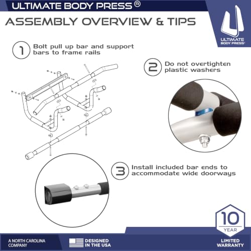 Image of Ultimate Body Press XL Doorway Pull Up bar with Elevated bar & Adjustable Width