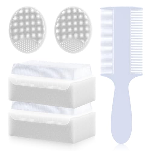 Image of Cradle Cap Brush for Babies, 5Pcs Cradle Cap Treatment Set with Soft Bristle Brushes Silicone Scrubber Long Comb for Newborn Bathing Essentials Baby Brush and Comb Set (White)