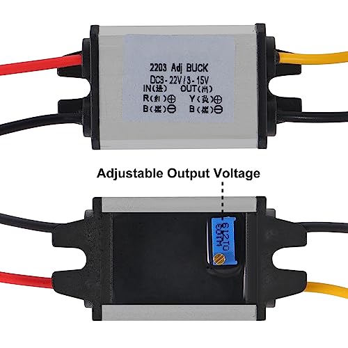 2PACK DC Buck Converter Voltage Regulator 8-22V to 3-15V 5V 12V 3A Adjustable Output Power Supply Transformer Step-Down Volt Module Board Applicable to DIY Automobile Motor Regulation SR2