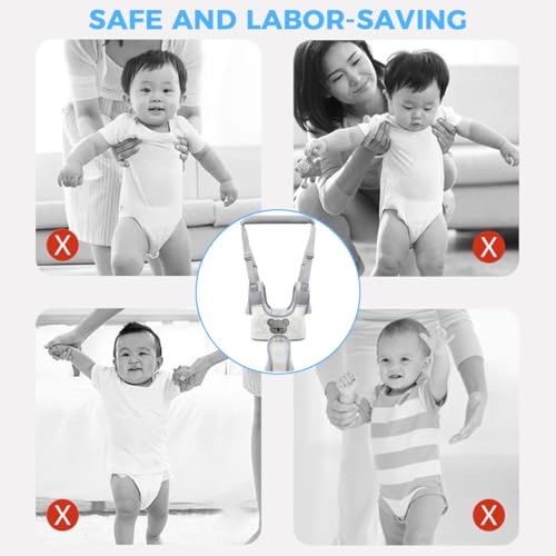 Image of SNOWIE SOFT Toddler Walking Harness Walk Learning Support for Age 7-24 Month, Breathable Mesh Baby Walker with Adjustable Shoulder Straps, Padded Grip Handle, and Open Crotch Design