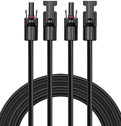 ENERNOVA Solar Panel Extension Cable, 1 Pair 11.4 Feet 13AWG (2.5mm²) with Female and Male Connector Solar Panel Adaptor Kit Tool (11.4FT Black +11.4FT Black)
