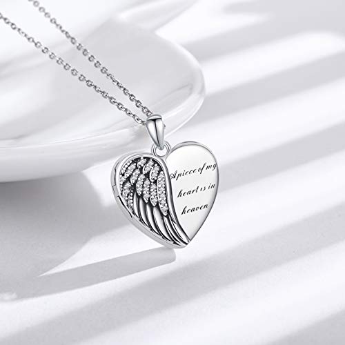 CHENGHONG Heart Pendant Locket Necklace 925 Sterling Silver Personalized Locket Necklace That Holds Pictures Photo Memorial Memory Jewelry Gifts for Women2