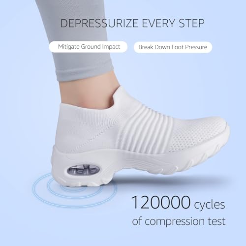 Image of HKR Women Walking Shoes Cushioned Slip On Sneakers