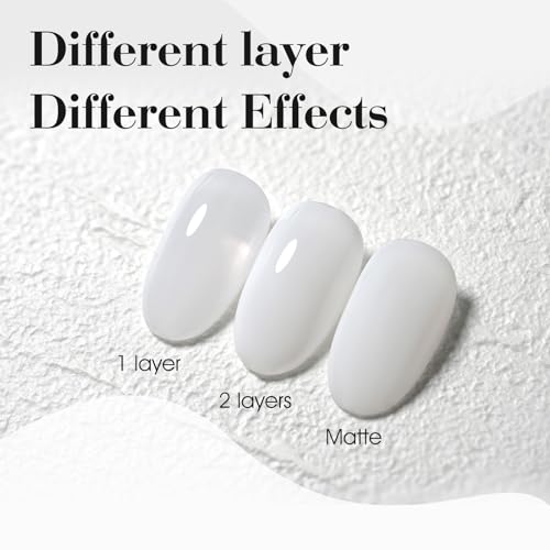Image of CANNI Milky White Gel Nail Polish - 1Pcs Translucent Jelly Gel Polish Neutral Color Soak Off LED Nail Manicure Salon DIY
