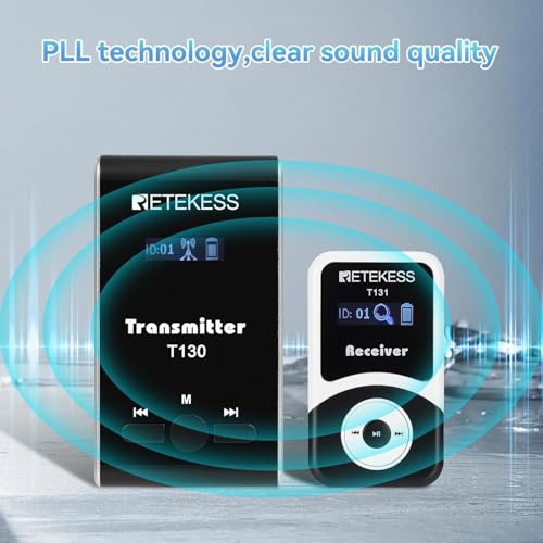 Miniatura 3 de Retekess T130-T131audio Tour Guide System, Sistema Inalámbrico De Guía Turístico, 60m Sistema De Traducción De Lglesia Para Guiadas, Fábrica, Conferencia, Escuela