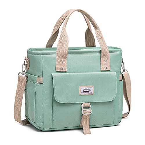 Artelaris Lunch Bags for Women, Large Lunch Tote Bag for Work, Insulated Leak Proof Lunch Bag, Lunch Box for Women Men, Reusable Lunch Bag with Side Pockets Adjustable Shoulder Strap(Green)