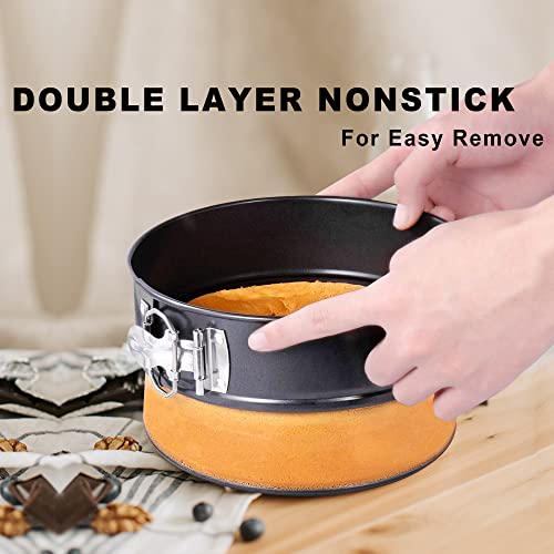 Molgree Springform Pans, 3Pcs (7" 9" 11") Nonstick Leakproof Cheesecake Pan Springform Pan Set With Removable Bottom, Spring Form Pans Round Cake Pans Sets For Baking With Pre-Cutted Parchment Paper #TOP2