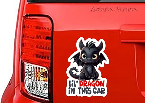 Image of AG-Baby On Board Sticker, Little Dragon in Car Sign, Baby in Car Family Stickers for Car, 5.5 Inch, Color