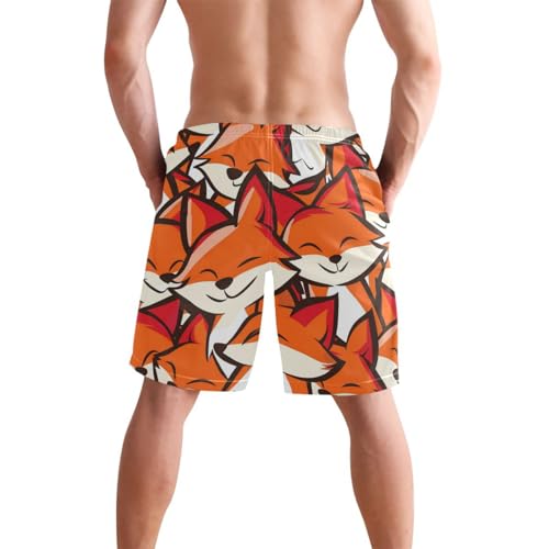 Men’s Swim Trunks Smile Fox Beach Board Shorts Swimming Short Pants Running Sports Surffing Shorts3