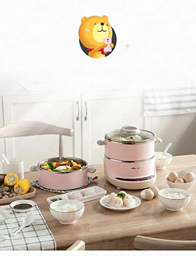 YYAI-HHJU Eierkocher, Elektrischer Dampfgarer/Hot Pot Aus Edelstahl 304, 60-Minuten-Timer, Kompakter Stapelbarer Korb, Gemüse, Ei, Meeresfrüchte, Huhn, Dim Sum – Bild 5